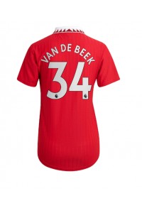 Manchester United Donny van de Beek #34 Fotballdrakt Hjemme Klær Dame 2022-23 Korte ermer